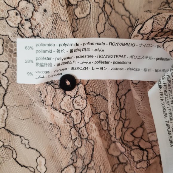 NWT Zara Pastel Pink Delicate Ruffle Lace Blouse - Picture 9 of 9